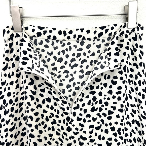 Reformation Bea Midi Skirt Ocelot Animal Print Leopard Spots Dots Black Size 6 - Picture 10 of 16